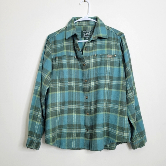 Woolrich Tops - Woolrich Women's Plaid Shirt Petite Medium Agate Green